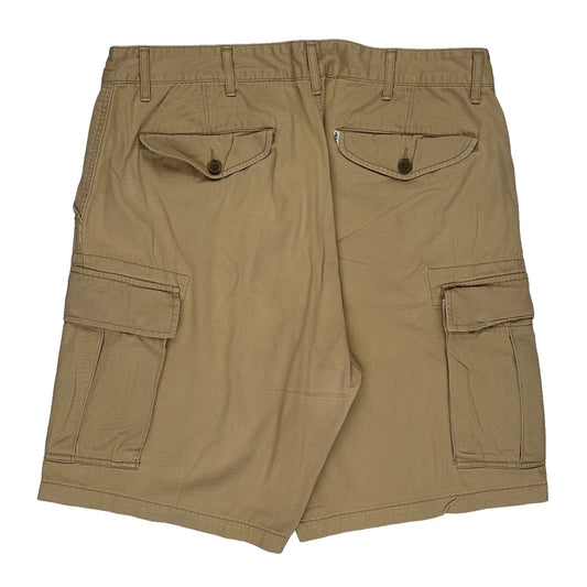 White Tab Levis Cargo Shorts - 36W 10L Beige Cotton
