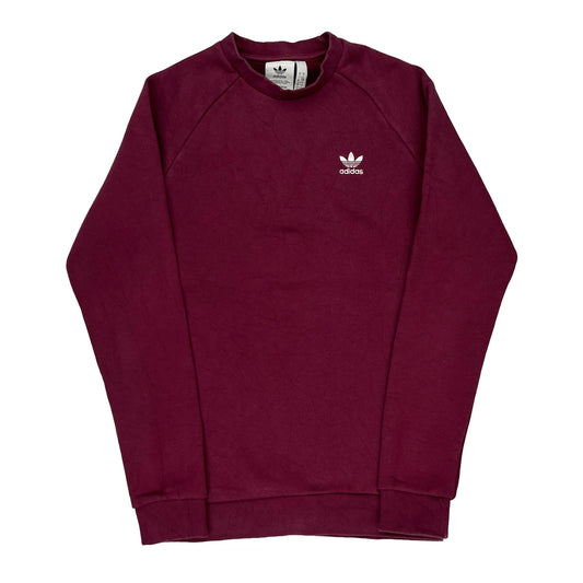 Adidas Sweatshirt - Small Burgundy Cotton