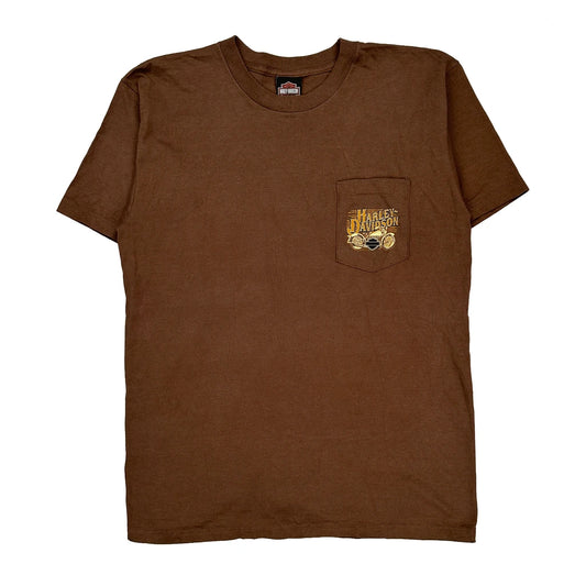 Motorcycles Harley Davidson T-Shirt - Large Brown Cotton