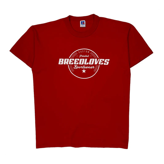 Breedloves Sportswear Russell Athletic Single Stitch T-Shirt - Large Red Cotton