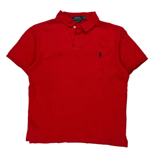 Polo By Ralph Lauren Slim Fit Polo Shirt - Large Red Cotton