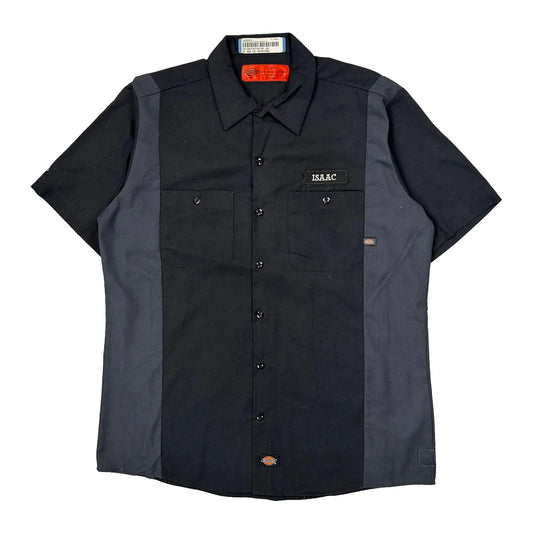 Dickies Short Sleeve Shirt - Large Black Polyester Blend