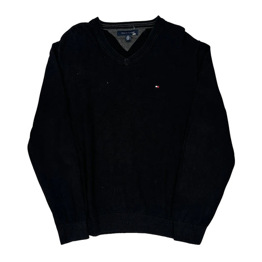 Vintage Tommy Hilfiger Jumper - Large Black Cotton