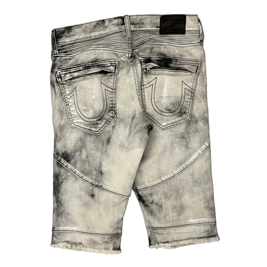 True Religion Tie-Dye Denim Shorts - 30W 15L Acid Wash Cotton