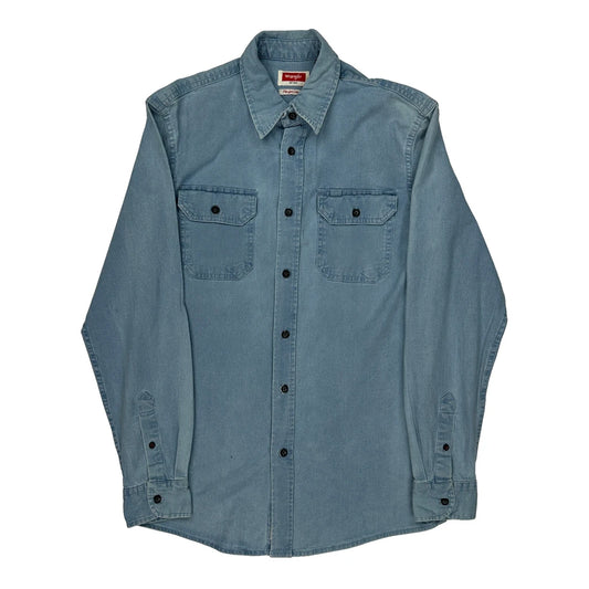 Wrangler Denim Shirt - Small Blue Cotton