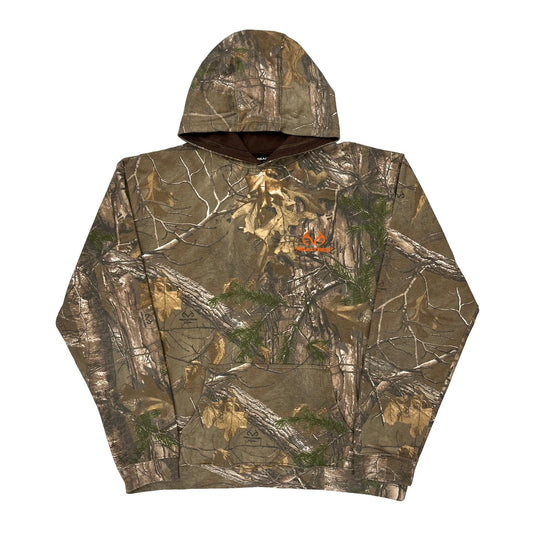 Vintage Realtree Camo Hoodie - XL Brown Cotton Blend