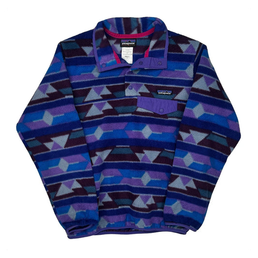 Vintage Wild Flower Purple Synchilla Patagonia T Snap Fleece - Small Multicoloured Polyester