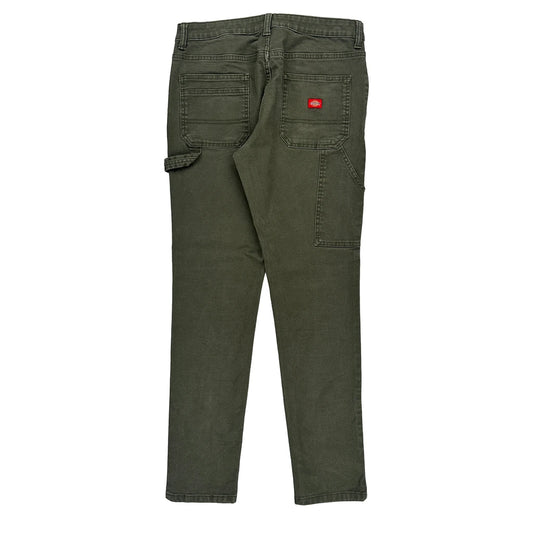 Slim Dickies Carpenter Trousers - 31W UK 12 Green Cotton Blend