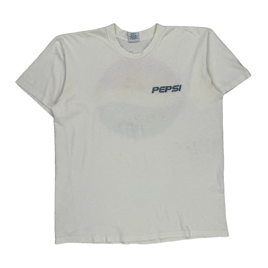 Pepsi Graphic T-Shirt - Large White Cotton