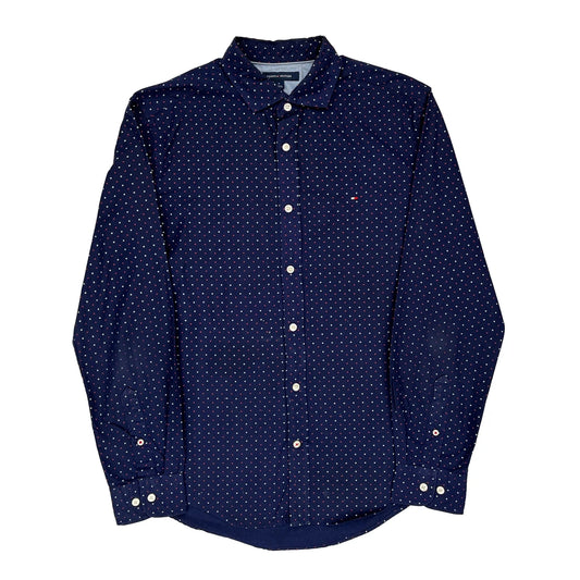 Tommy Hilfiger Polka Dot Patterned Shirt - Medium Navy Cotton