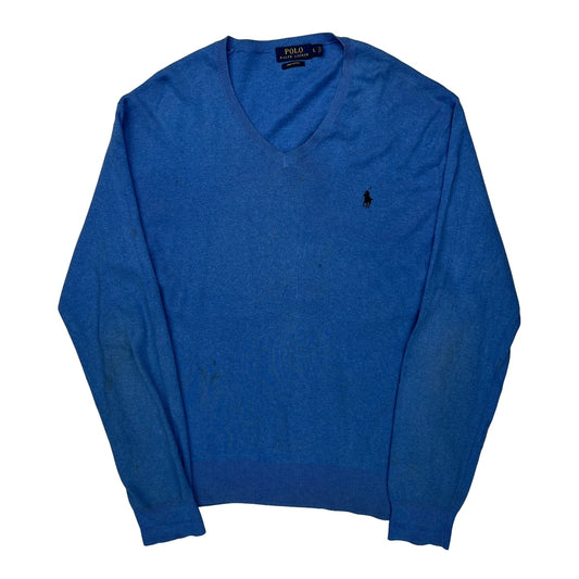 Polo By Ralph Lauren Jumper - Large Blue Cotton