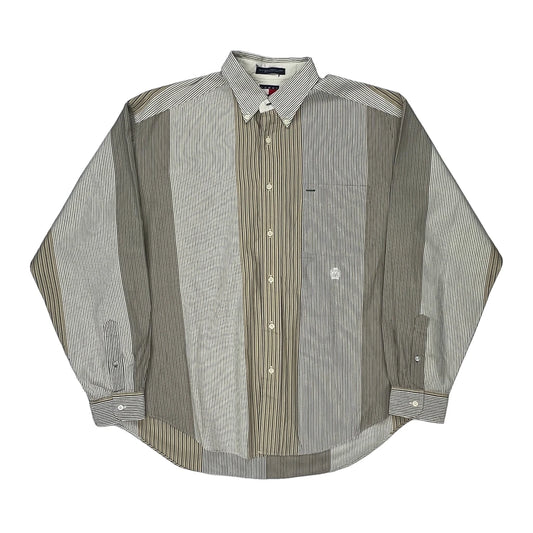 Tommy Hilfiger Striped Shirt - Large Multicoloured Cotton