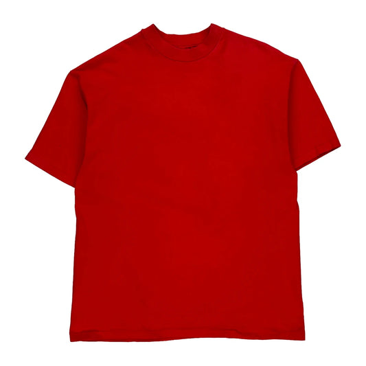 Blank Hanes Single Stitch T-Shirt - Large Red Cotton