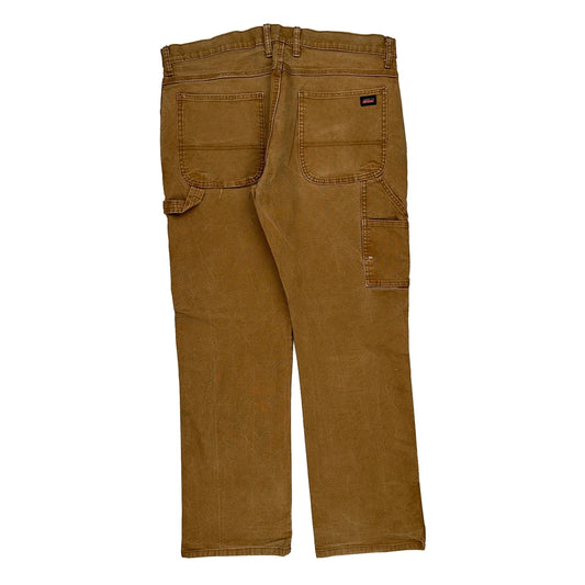 Dickies Carpenter Trousers - 38W 31L Brown Cotton