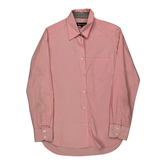 Aquascutum Checked Shirt - Small Pink Cotton
