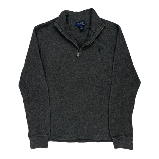 Ralph Lauren 1/4 Zip - XL Grey Cotton Blend