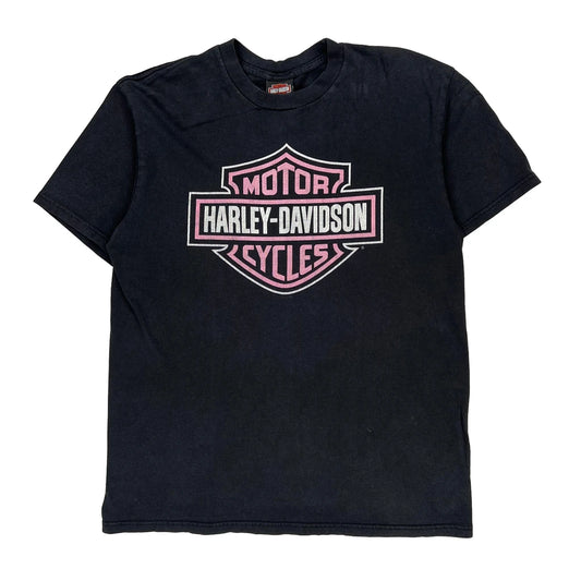 Motorcycles Harley Davidson Graphic T-Shirt - Large Black Cotton