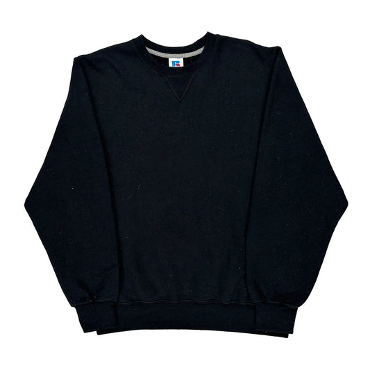 90S Blank Russell Athletic Sweatshirt - Medium Black Cotton