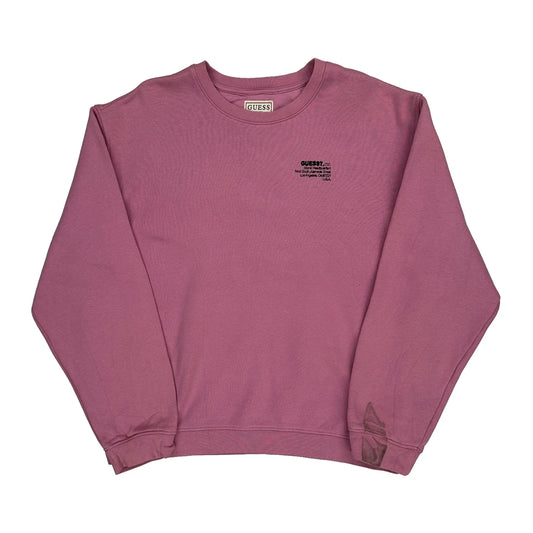 Guess Long Sleeve T-Shirt - XL Pink Cotton