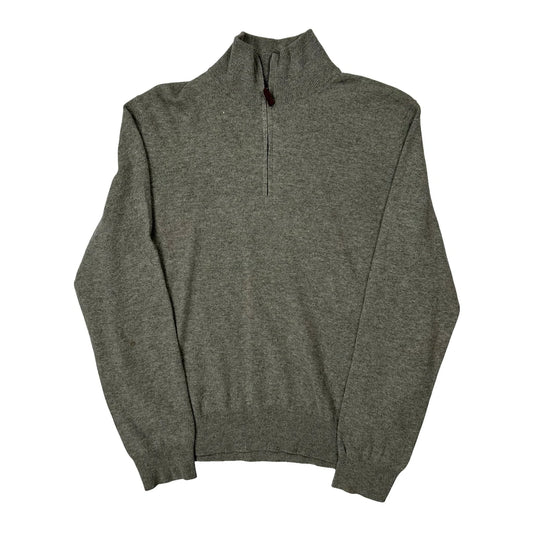 Vintage Polo By Ralph Lauren 1/4 Zip - Large Grey Wool