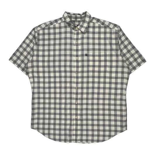Ralph Lauren Checked Short Sleeve Shirt - Large Grey Cotton