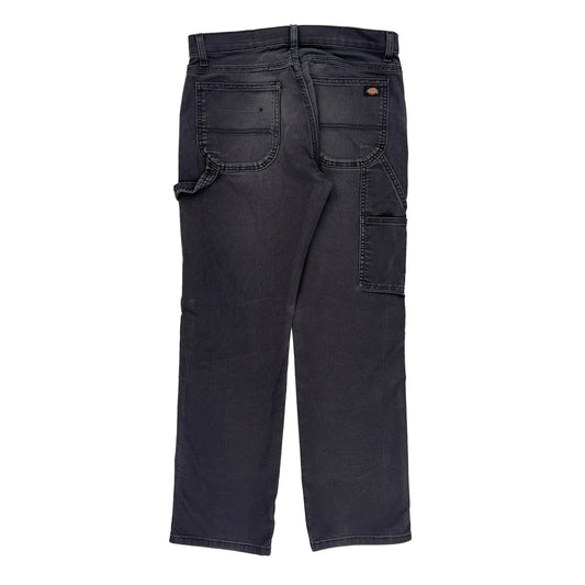 Flex Dickies Carpenter Trousers - 32W 29L Black Cotton Blend