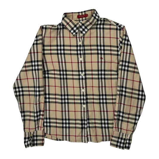 Burberry London Nova Checked Shirt - XL Beige Cotton