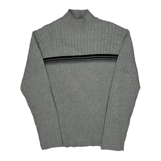 Calvin Klein Jeans Striped Jumper - XL Grey Cotton
