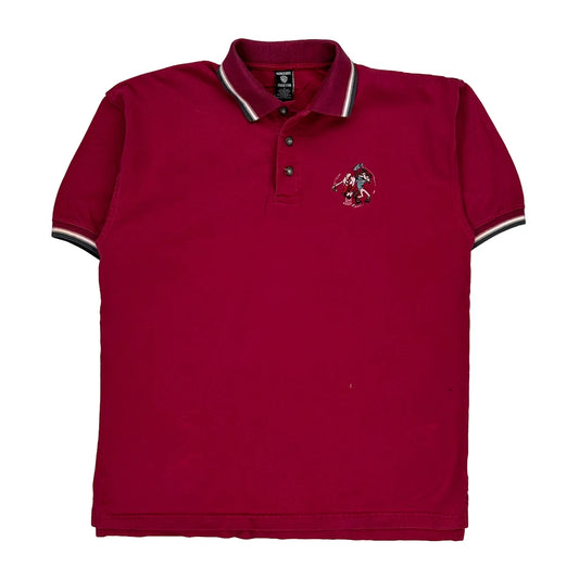Warner Bros Polo Shirt - Large Burgundy Cotton