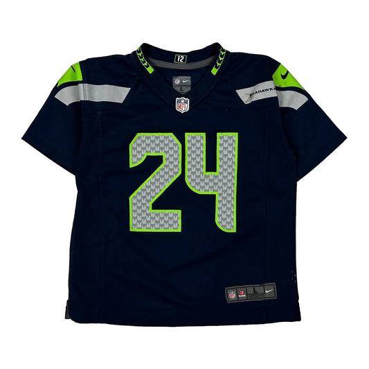 Seattle Seahawks, Age 6-7 Nike Football Sweatshirt - Small Navy Polyester