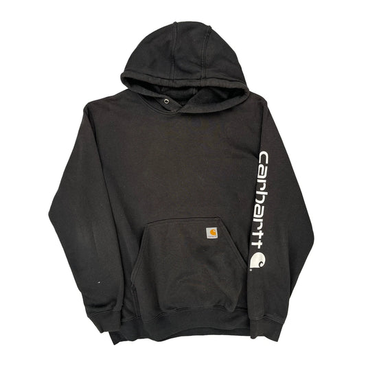 Carhartt Spellout Hoodie - Large Black Cotton