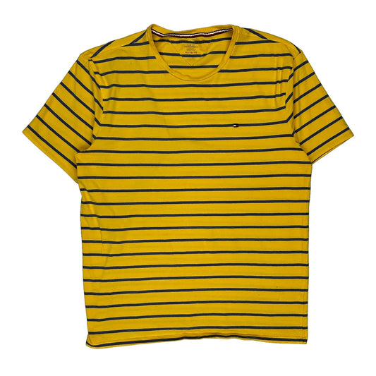 Tommy Hilfiger Striped T-Shirt - XL Yellow Cotton