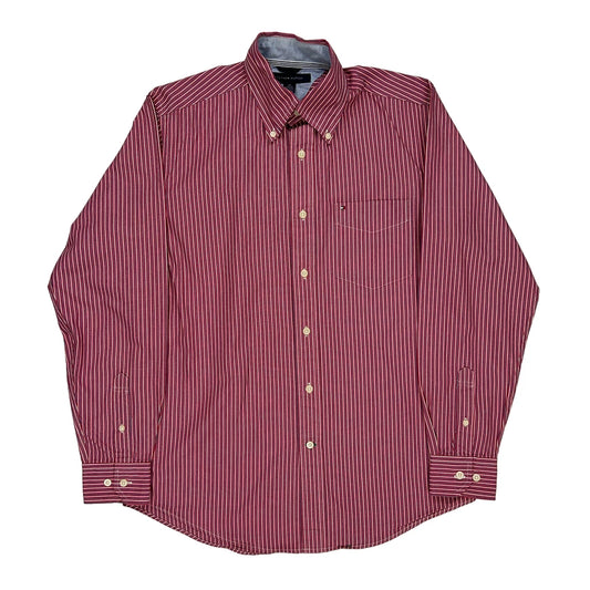 Tommy Hilfiger Striped Shirt - Small Red Cotton