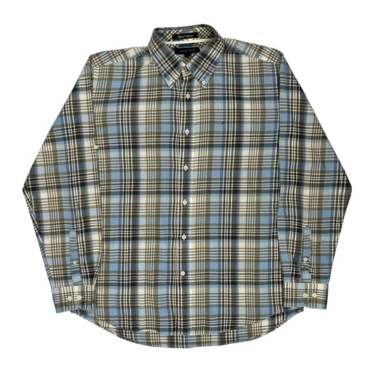 Island Madras Tommy Hilfiger Checked Shirt - Large Blue Cotton