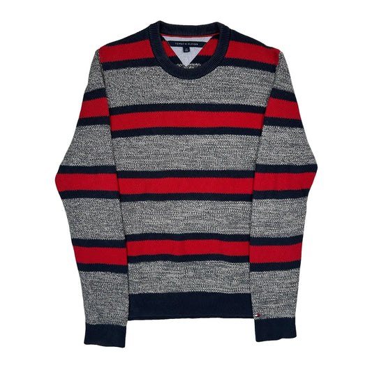 Vintage Tommy Hilfiger Striped Jumper - Large Multicoloured Cotton Blend