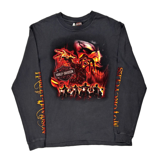 Deadwood Harley-Davidson Harley Davidson Graphic Long Sleeve T-Shirt - XL Black Cotton