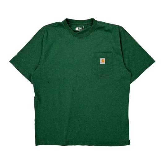 Carhartt T-Shirt - Large Green Cotton