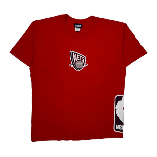 Vintage Nets Nba T-Shirt - XL Red Cotton
