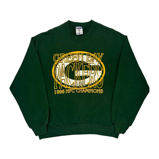 Made In Usa Green Bay Packers Jerzees Nfl Sweatshirt - Large Green Cotton Blend