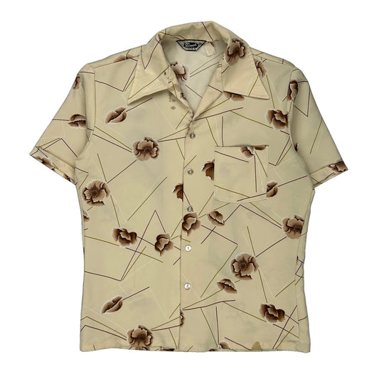 Triumph Floral Hawaiian Shirt - Medium Cream Polyester