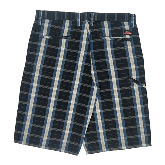 Dickies Checked Shorts - 35W 13L Blue Cotton