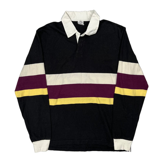 Urban Outfitters Striped Rugby Shirt - Medium Black Cotton