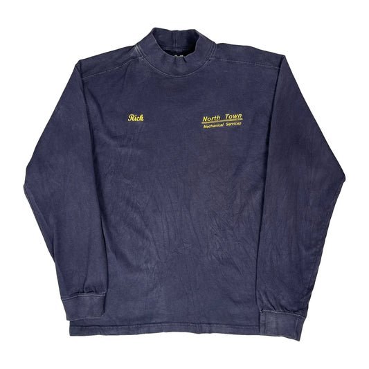 Carhartt Long Sleeve T-Shirt - Large Blue Cotton