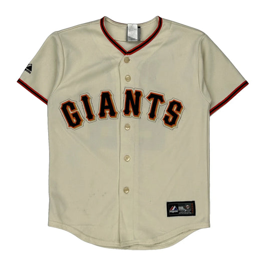 Buster Posey San Francisco Giants Majestic Mlb Jersey - Medium Cream Polyester