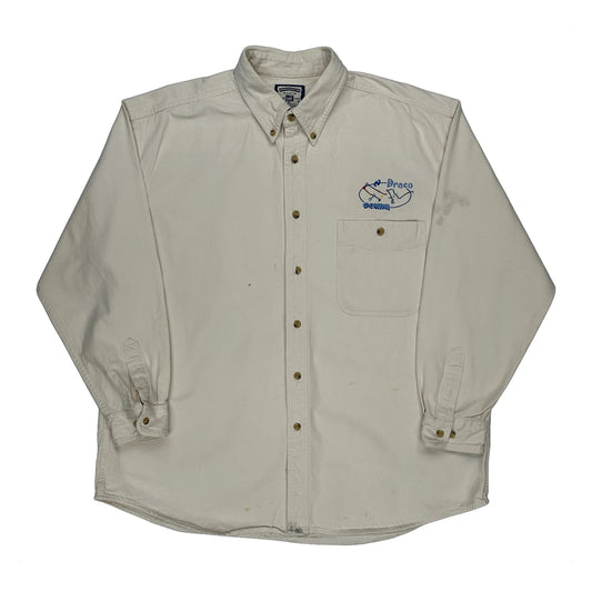 Vintage Lee Shirt - XL Cream Cotton
