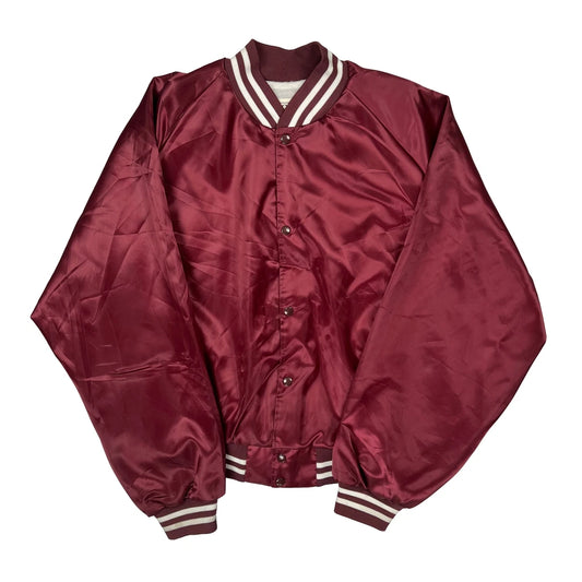 Vintage Taylor Varsity Jacket - 2XL Burgundy Polyester