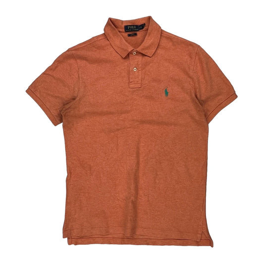 Polo By Ralph Lauren Slim Fit Polo Shirt - Large Orange Cotton