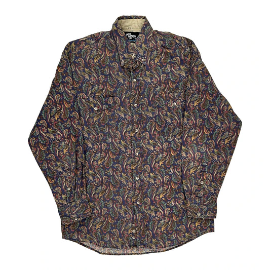Rodeo Blue Patterned Shirt - Medium Multicoloured Cotton