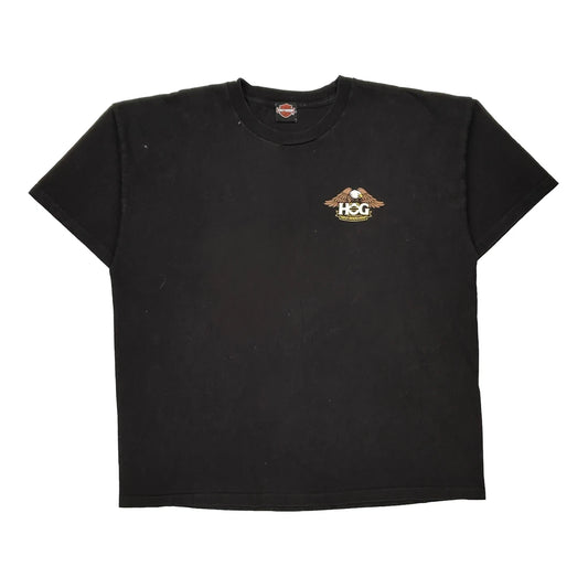 Harley Davidson Graphic T-Shirt - 2XL Black Cotton
