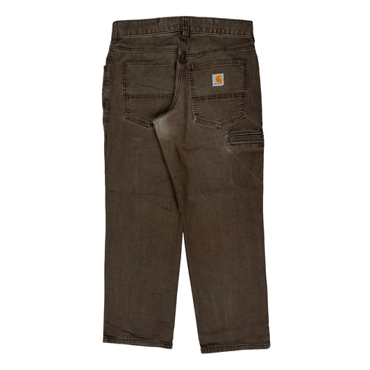 Carhartt Carpenter Trousers - 30W 28L Brown Cotton
